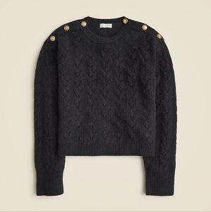 Black Sweater with Gold Button Accents